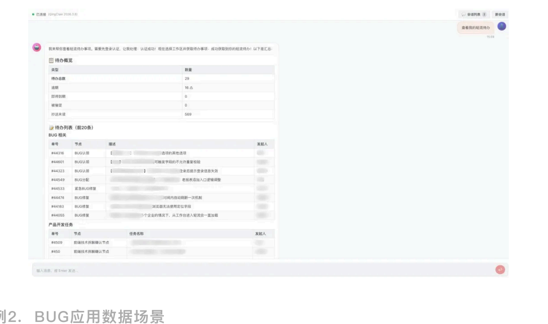QingClaw BUG 数据查询界面